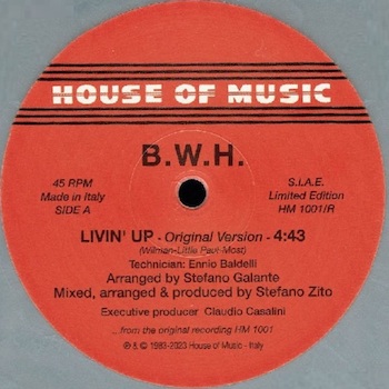 B.W.H.: Livin' Up / Stop [12", vinyle gris]