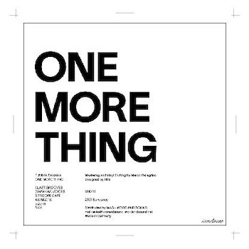 Fumiya Tanaka: One More Thing (First Part) [2xLP]